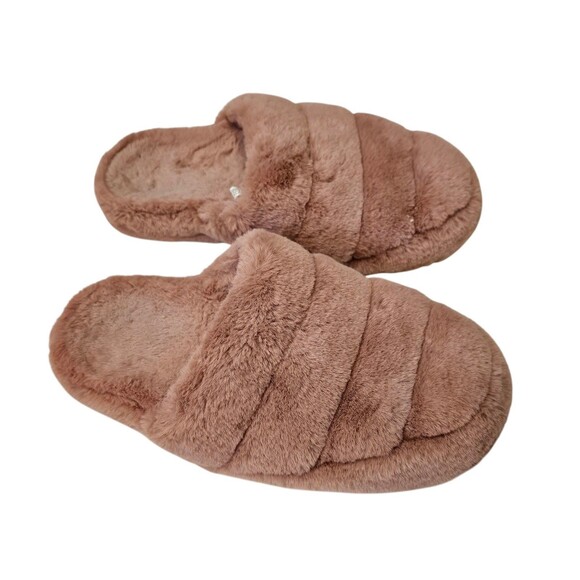 Vionic Cosmina Faux Fur Womens 9 Slip On Slide Slippers Cozy Comfort House Shoes - Picture 1 of 9